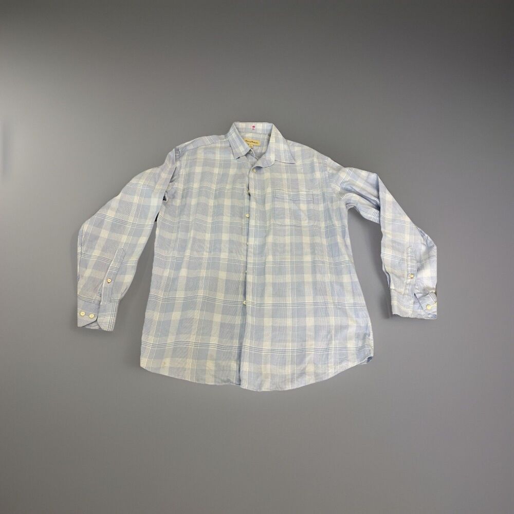 Tommy Bahama Button Up Shirt Mens 16 34/35 Casual Blue